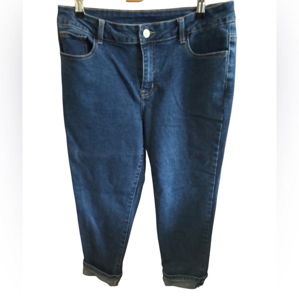 Lascana Women’s Size 12 Stetchy Blue Denim Capri Jeans Every Day Casual Comfort
